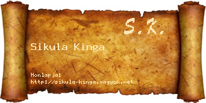 Sikula Kinga névjegykártya